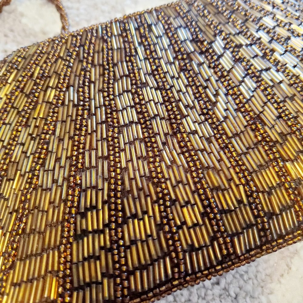 🆕️Vintage Goldish Brown Beaded Women's Bag - Picture 5 of 5